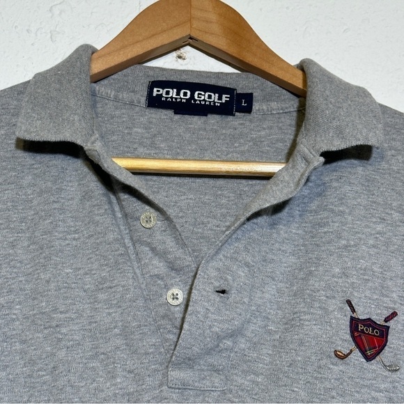 Polo Golf Ralph Lauren Gray Long Sleeve Polo Shirt Size Large Men - Picture 8 of 16